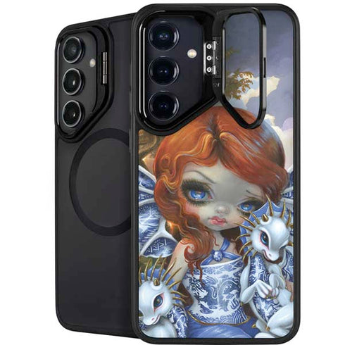 Fairy and Dragons with White and Blue Porcelain Wings by Jasmine Becket-Griffith Galaxy S25 Kickstand Case